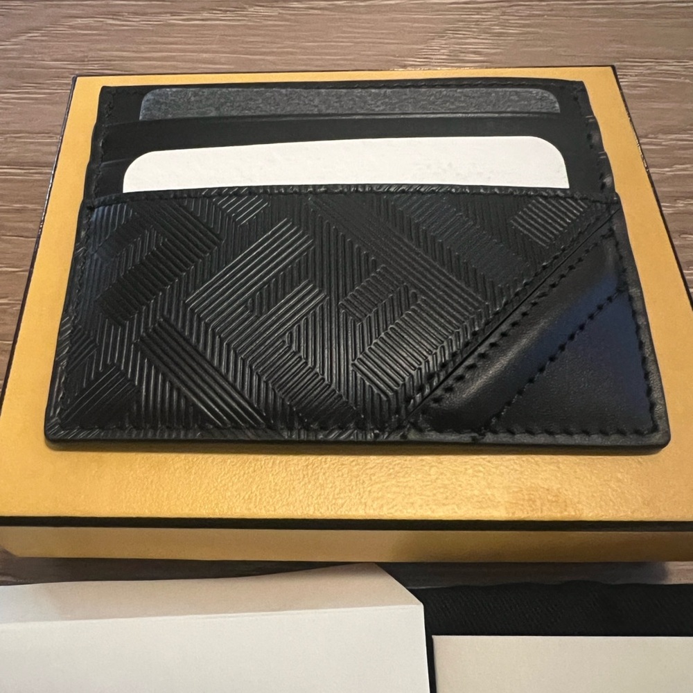 Fendi Shadow Diagonal Card holder black Italian leather